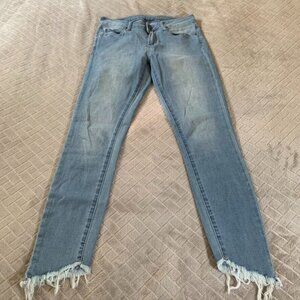 Articles Of Society Womens 26 Denim Jeans Blue Skinny Ankle Fray Light Wash